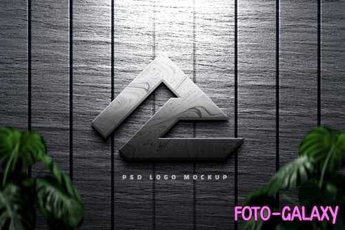 Realistic 3d silver logo mockup 3d logo mockup on wall background