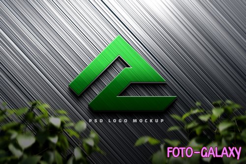 PSD 3d realistic colorful logo mockup or 3d logo mockup on wall background