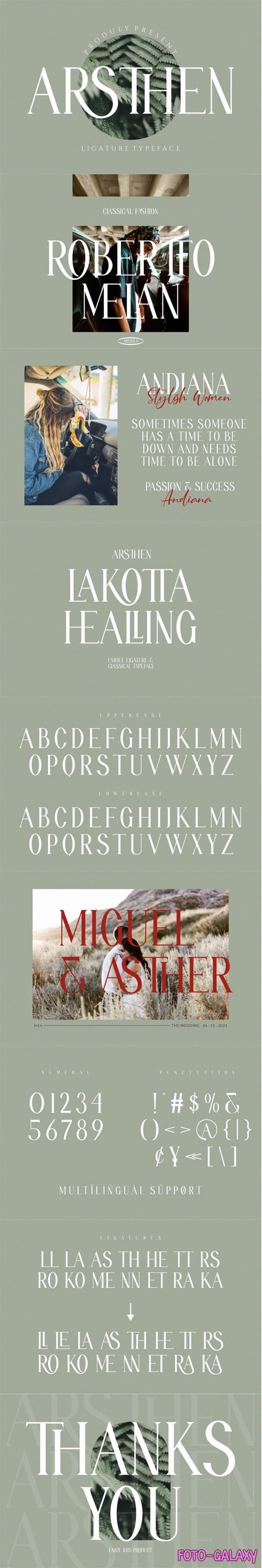 ARSTHEN - Ligature Serif Typeface