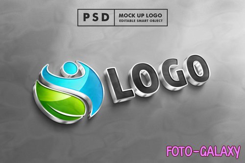 PSD 3d realistic psd logo mockup