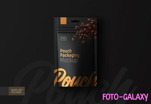 PSD fancy food pouch packaging mockup top view
