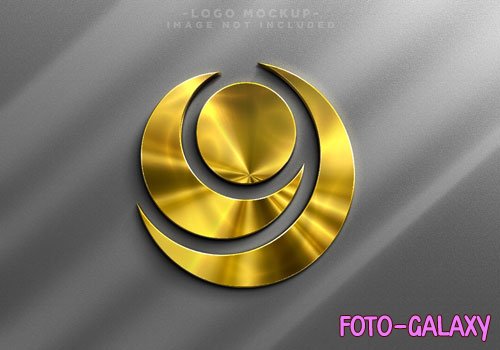 PSD realistic golden logo mockup