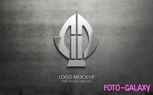 PSD silver logo mockup