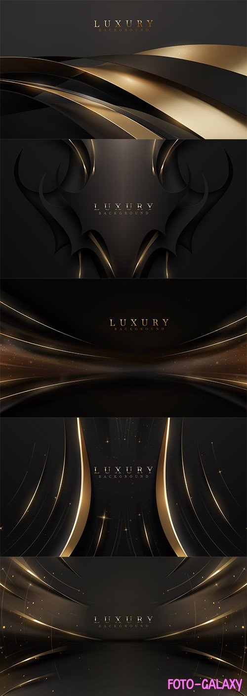 Golden sparkle luxury on black vector background