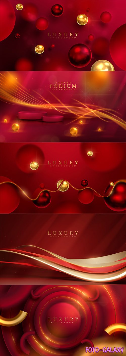 Luxury background and ribbon element and golden ball and blur effect decoration