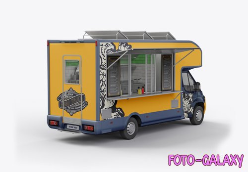 PSD food trailer mockup
