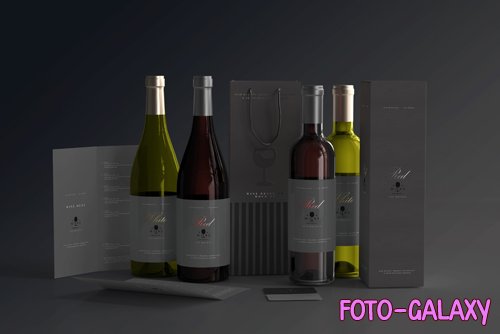 Wine branding mockup scene psd