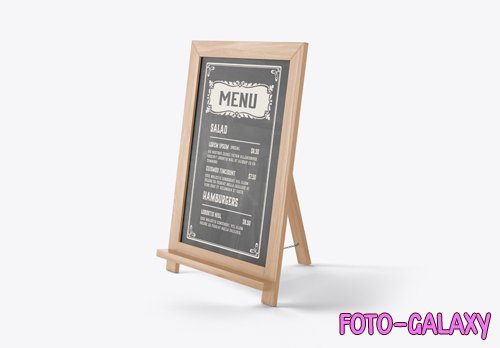 PSD restaurant menu board mockup