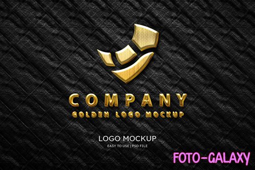 PSD luxury golden logo mockup 3d style