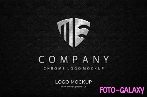 PSD luxury chrome logo mockup