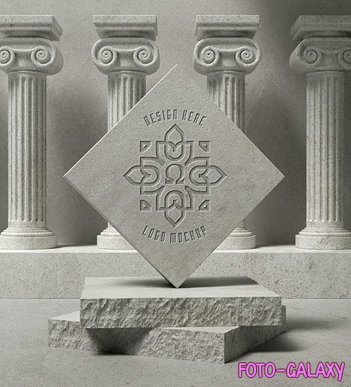PSD stone with classical greek engraved motifs