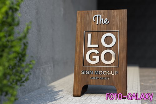 Cafe shop sign mockup