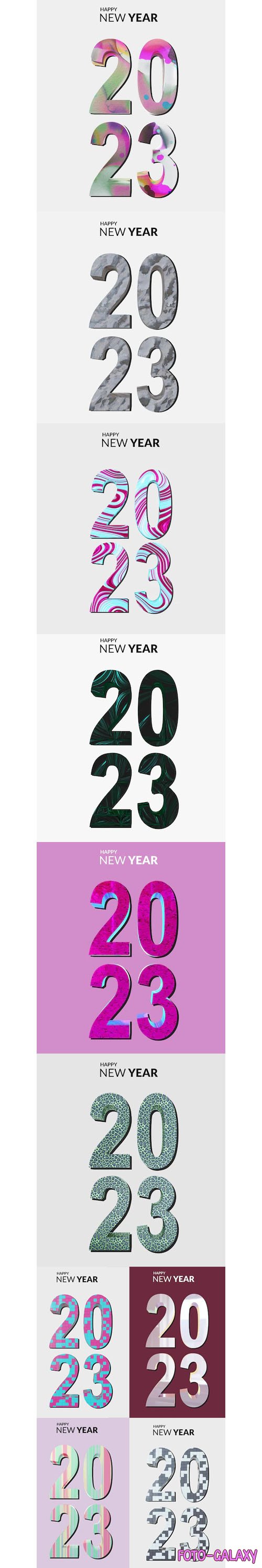 Happy New Year 2023 - 10 Abstract Social Media Stories PSD Design Templates