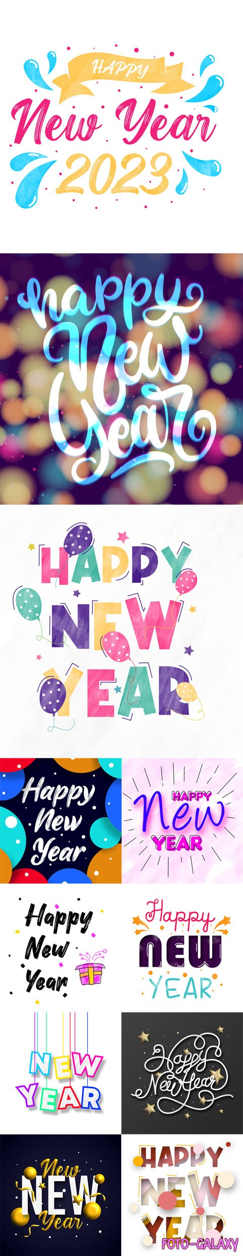 10+ Happy New Year Backgrounds - Vector Lettering Templates