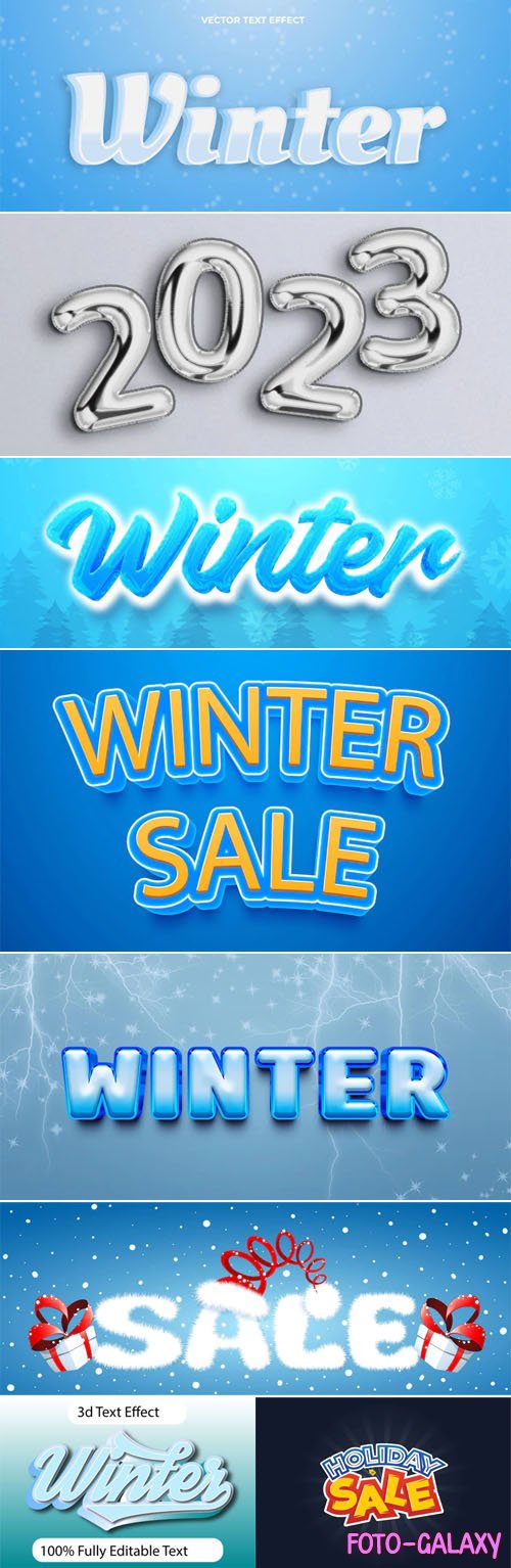 10+ Winter Season & Holidays Text Effects for Photoshop & Illustrator