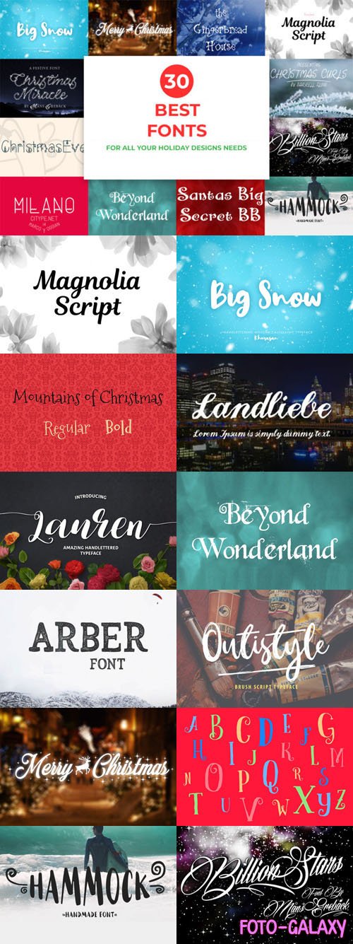 Best Font Bundle for Holidays - 30 Fonts