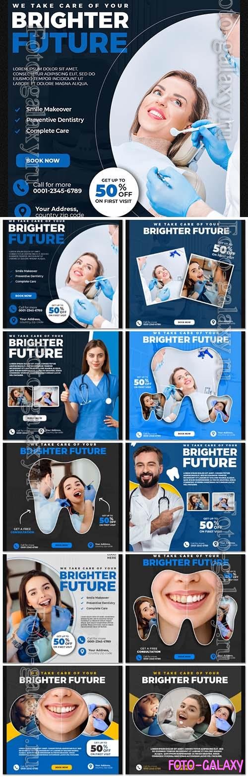 PSD dentist and health care social media and banner template