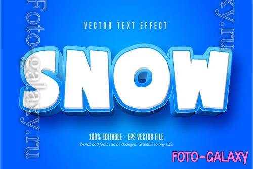Snow - Editable Text Effect, Cartoon Font Style