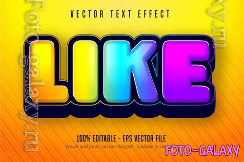 Like - Editable Text Effect, Colorful Font Style