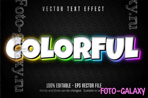 Colorful - Editable Text Effect, Neon Font Style