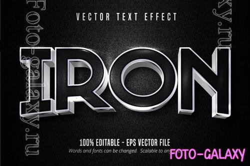 Iron - editable text effect, metallic font style vol 2