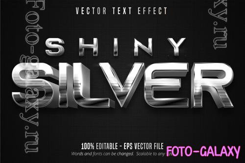 Shiny Silver - editable text effect, font style