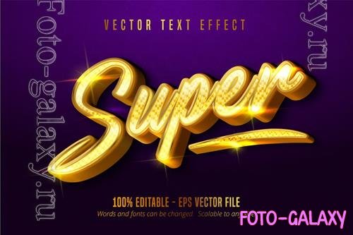 Super - Editable Text Effect, Gold Font Style vol 2