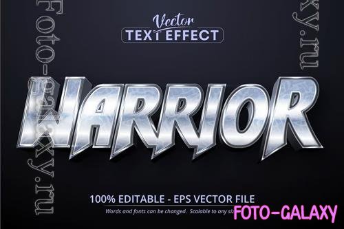 Warrior - Editable Text Effect, Silver Font Style