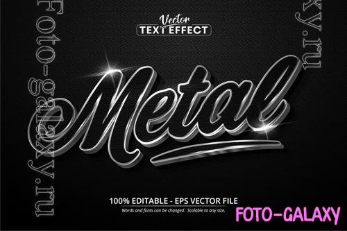 Metal - Editable Text Effect, Silver Font Style vol 3