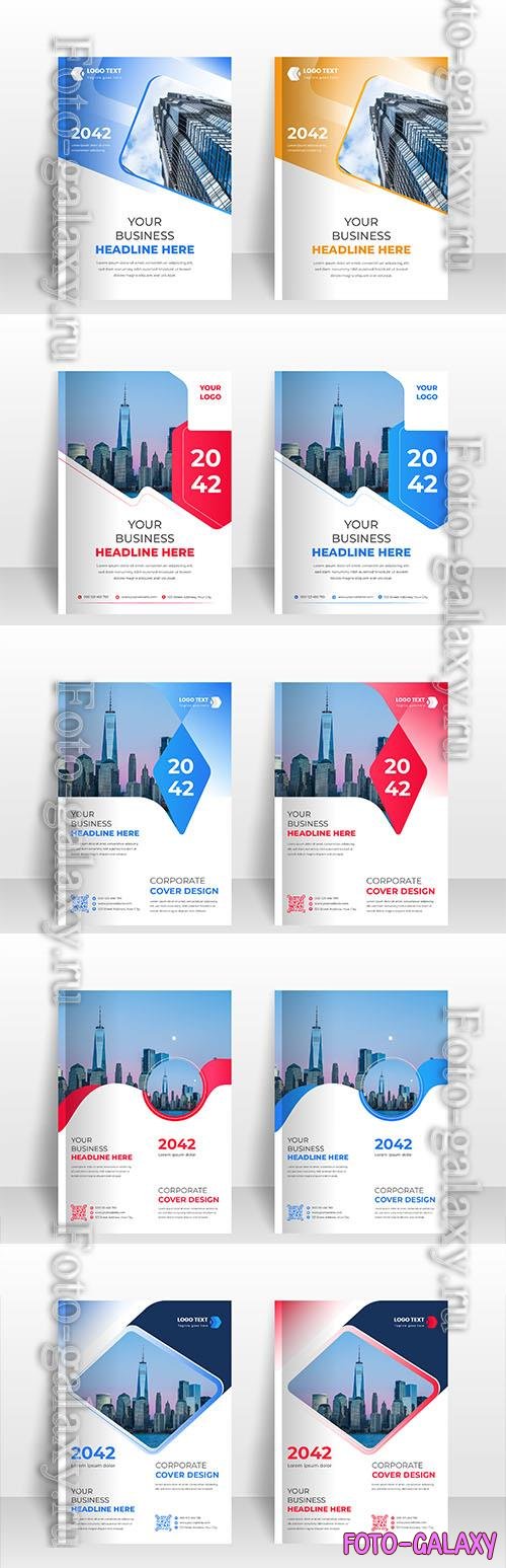 Vector modern corporate business annual report book cover or brochure cover template design vol 1