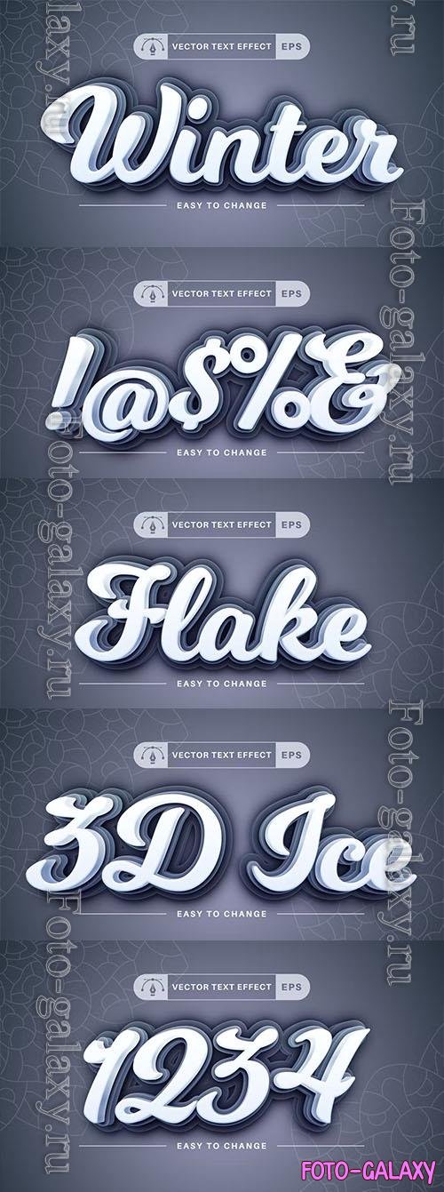 3D Winter - Editable Text Effect, Font Style