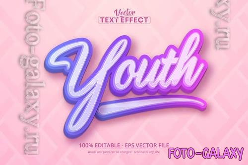 Youth - Editable Text Effect, Cartoon Font Style