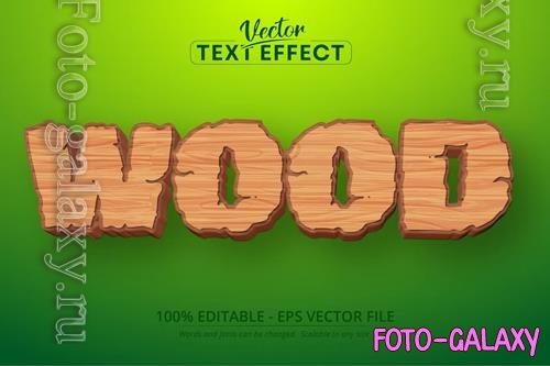 Wood - Editable Text Effect, Cartoon Font Style vol 2