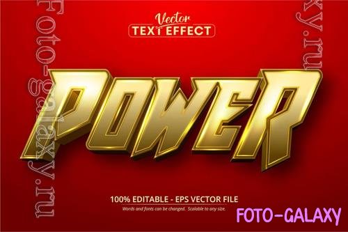 Power - Editable Text Effect, Gold Font Style