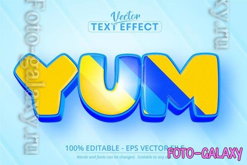 Yum - editable text effect, cartoon font style