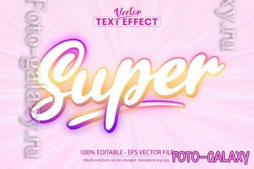Super editable text effect, neon font style