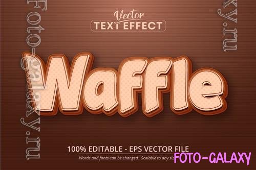 Waffle - editable text effect, cartoon font style