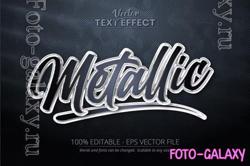 Metallic - editable text effect, font style