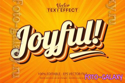 Joyful - editable text effect, vintage font style