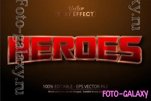 Heroes - editable text effect, golden font style