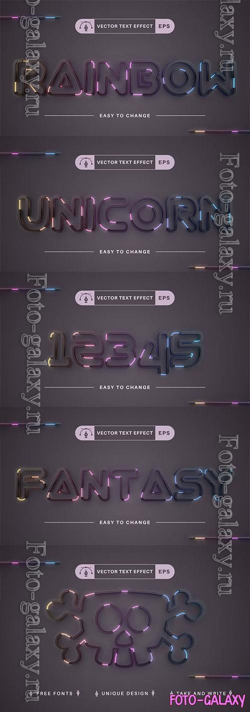 Garland with unicorns - editable text effect, font style