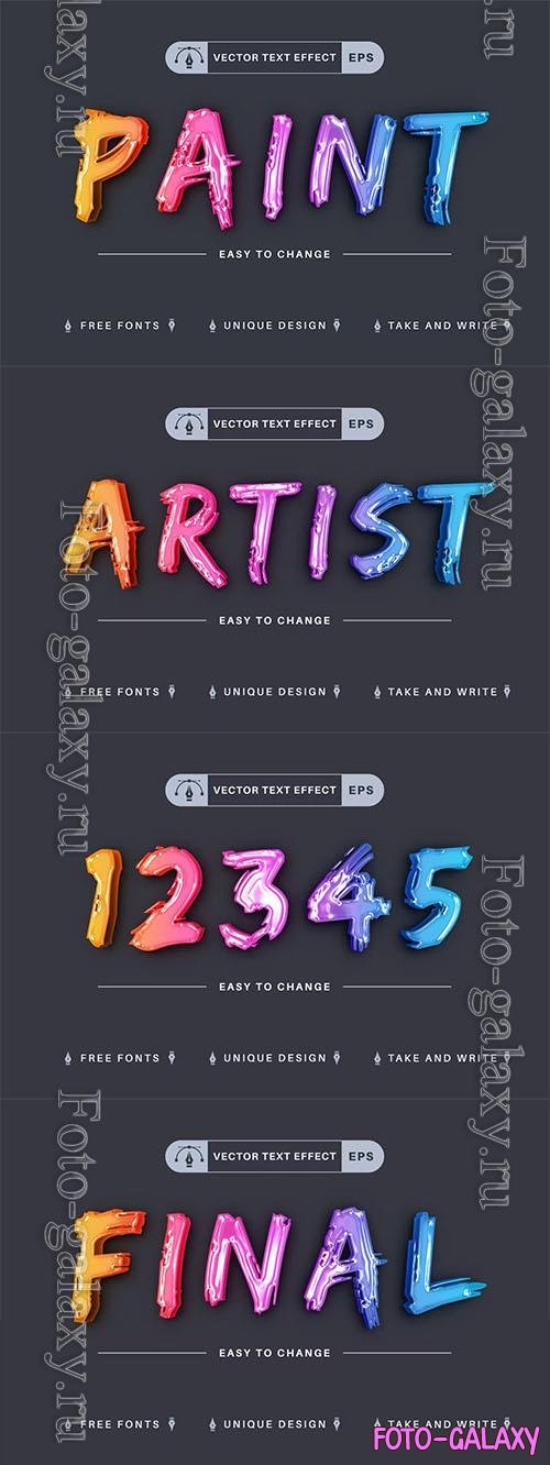 Paint Artist - editable text effect, font style