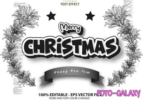 Vector text effect merry cristmas and happy new year vol 10
