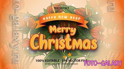Vector text effect merry cristmas and happy new year vol 6