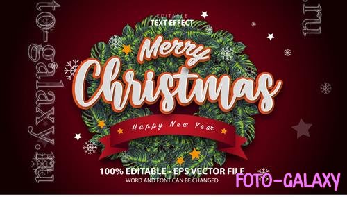 Vector text effect merry cristmas and happy new year vol 5