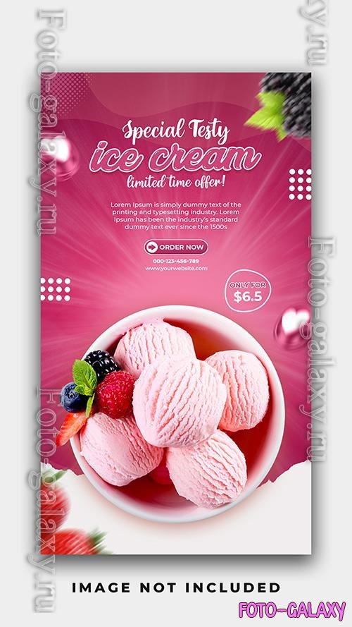 PSD special testy delicious ice cream instagram stories banner post design template vol 2