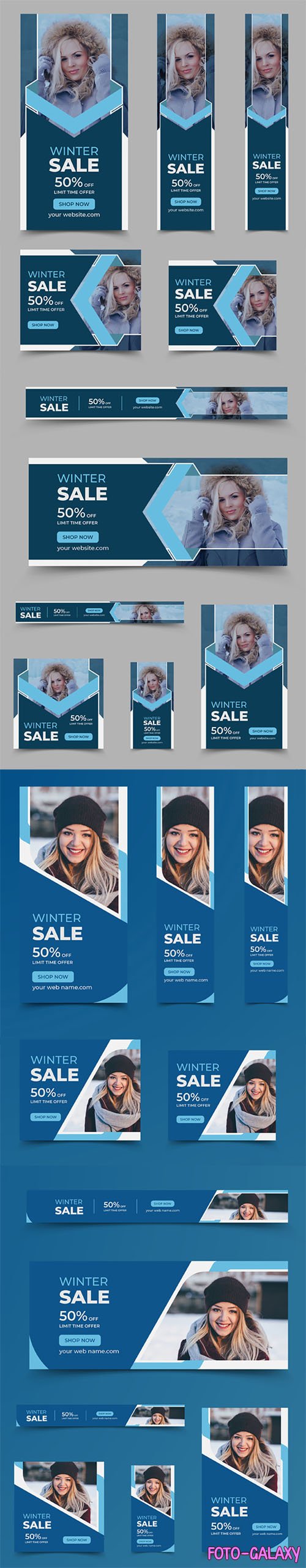 20+ Winter Sales Web Banners Design Vector Templates