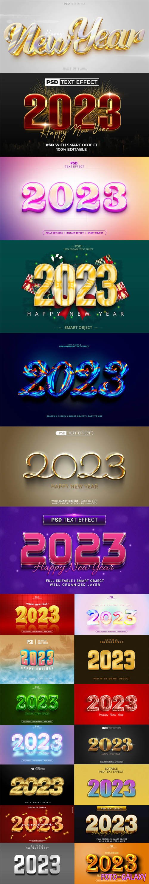 Happy New Year 2023 - 20+ Premium Text Effects for Photoshop
