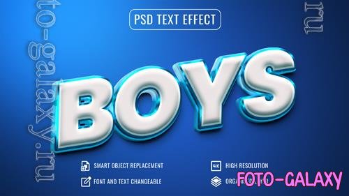 Psd shiny blue 3d text effect