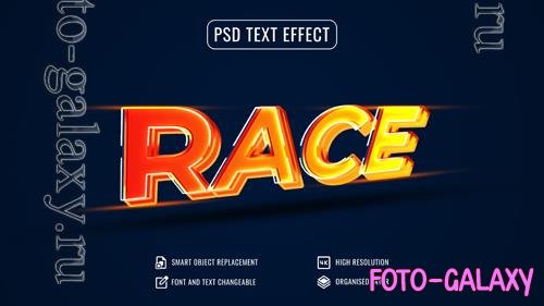 Psd speed race 3d text effect